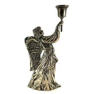 Elegant Silver Plated Zice Angel Vintage Figurine 9” Tall